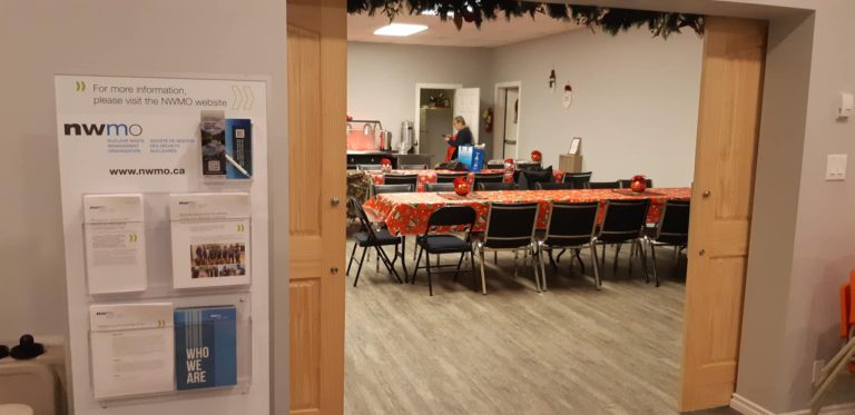 The Dyment Recreation Hall has space for community activities and events thanks to support from the Nuclear Waste Management Organization.