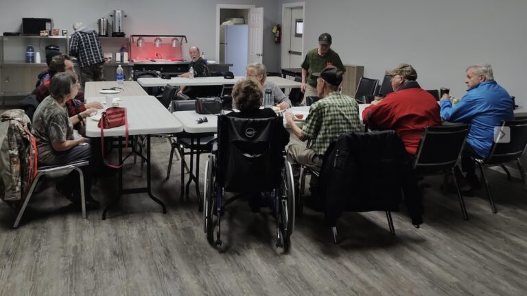 Community members gather at the Dyment Recreation Hall for conversation, dialogue and connection.