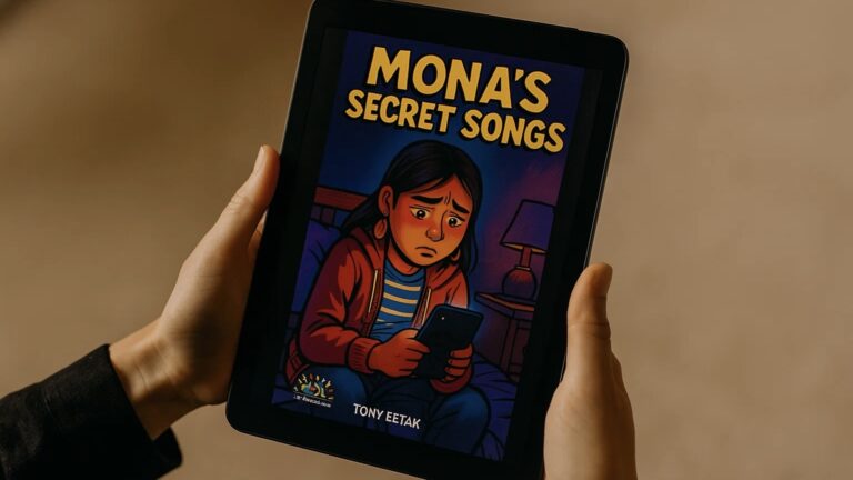 A new short story, "Mona's Secret Songs" by young Inuk author Tony Eetak, is now available, offering young readers a thoughtful look at kindness and standing up for others in the digital age. The story introduces Mona, a student who finds herself in a tricky situation when her friends use a secret music app to create a mean playlist targeting a classmate. Instead of confronting them directly, Mona quietly uses the same app to add songs of encouragement, showing a different path.