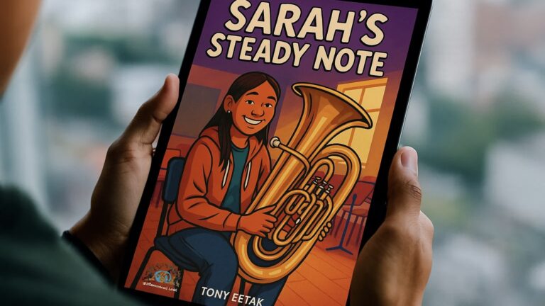 A new short story, "Sarah's Steady Note," by Inuk youth artist Tony Eetak, will soon be available, bringing a thoughtful look at a young girl's quiet determination. This narrative introduces readers to Sarah, a ten-year-old who finds deep satisfaction in playing the tuba, despite the doubts of her friends and even her own brother.