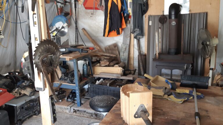 The Art Borups Corners Land Lab wood shop is a powerhouse of craft and sustainability. Here, raw lumber becomes essential infrastructure, ready for a winter pause and a busy spring.