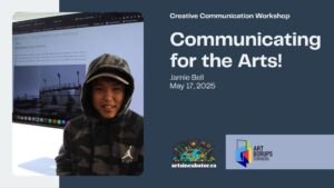 Communicating for the Arts! was an inspiring workshop led by Jamie Bell from The Arts Incubator Winnipeg and Art Borups Corners. Drawing from his extensive experience in arts and public sector communication, Jamie helped artists and community organizers understand why effective communication is essential for sustainability and impact. Participants learned to share their stories, use tools like WordPress and ChatGPT, and embrace communication as a creative practice central to thriving in today’s arts landscape.