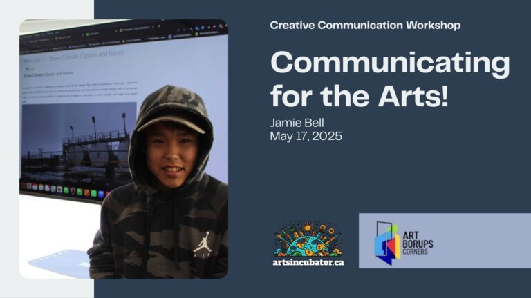 Communicating for the Arts! was an inspiring workshop led by Jamie Bell from The Arts Incubator Winnipeg and Art Borups Corners. Drawing from his extensive experience in arts and public sector communication, Jamie helped artists and community organizers understand why effective communication is essential for sustainability and impact. Participants learned to share their stories, use tools like WordPress and ChatGPT, and embrace communication as a creative practice central to thriving in today’s arts landscape.