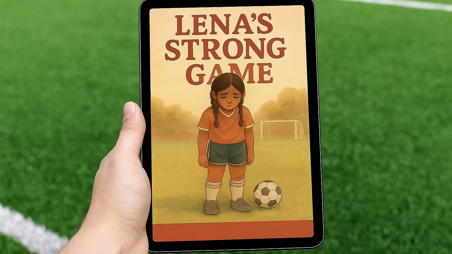 What if your greatest strength felt like your biggest secret? Published by Art Borups Corners and The Arts Incubator Winnipeg, Lena's Strong Game introduces Lena, a soccer star with powerful legs that propel her across the field. But despite her talent, Lena feels deeply self-conscious about her strong body, hiding her legs and holding back her true potential. She longs for thin legs like the other girls, letting shyness dim her otherwise bright game.