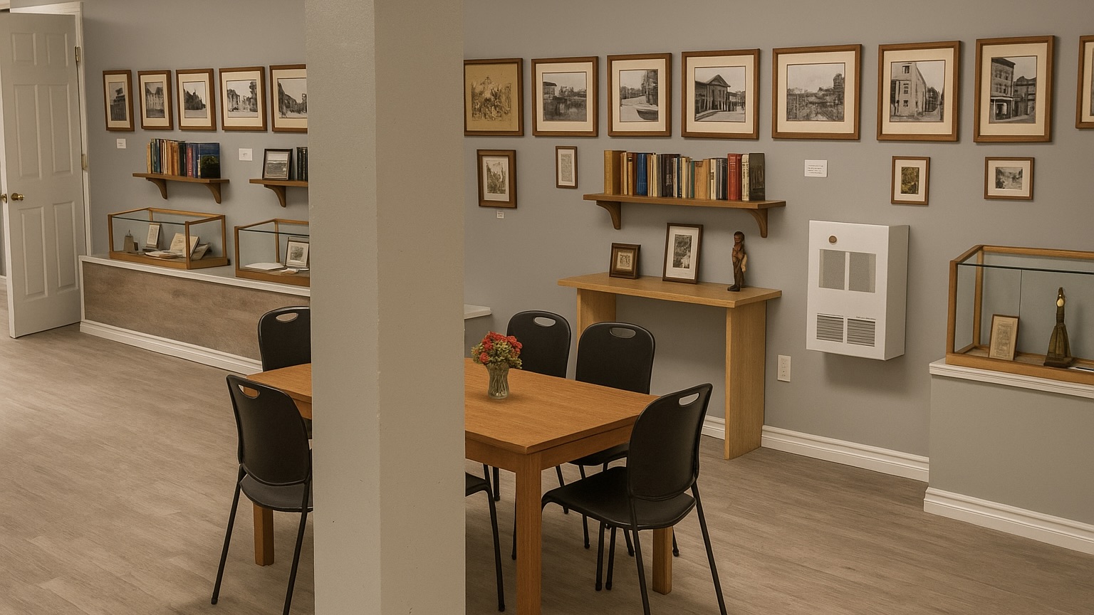 Look familiar? Yes, it's the lower level of the Dyment Recreation Hall. This is a concept for a new creative recreation space designed using AI tools.