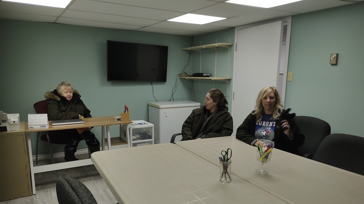 Terri, Sara and Karen have been hard at work in the lower level of the Dyment Recreation Hall rejuvenating the new business centre and participatory arts and research space.