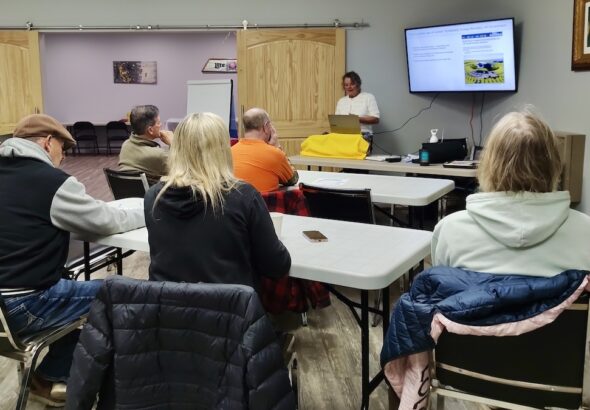 Residents at Dyment Recreation Hall compared British disposal facility progress with Canada’s own deep geological repository program.