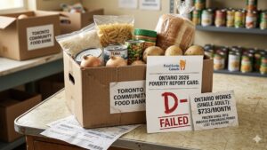 New data from Food Banks Canada shows Ontario residents spend 56.5 per cent of their income on fixed costs beyond housing, cementing a D- grade.