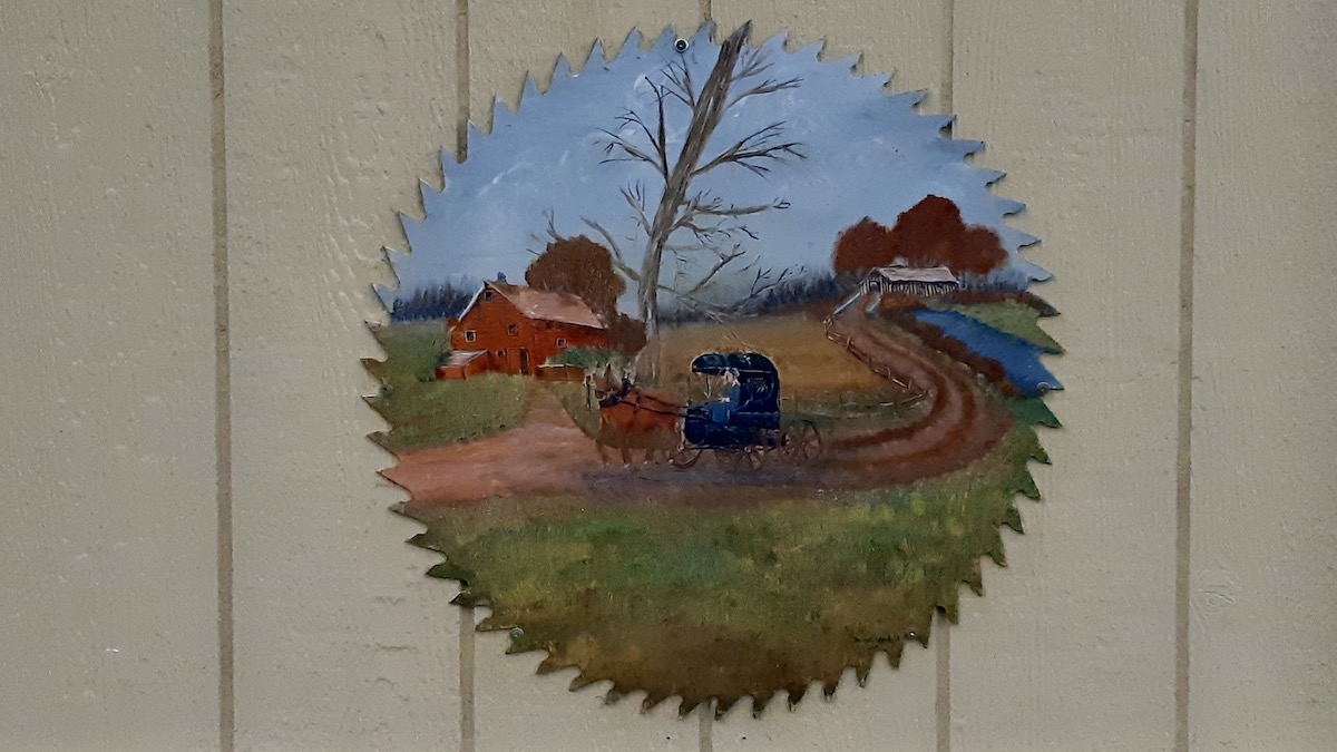 From industrial relic to fine art: learn how Dryden's own Tanya McArthur transforms salvaged vintage sawblades into stunning local landscapes.