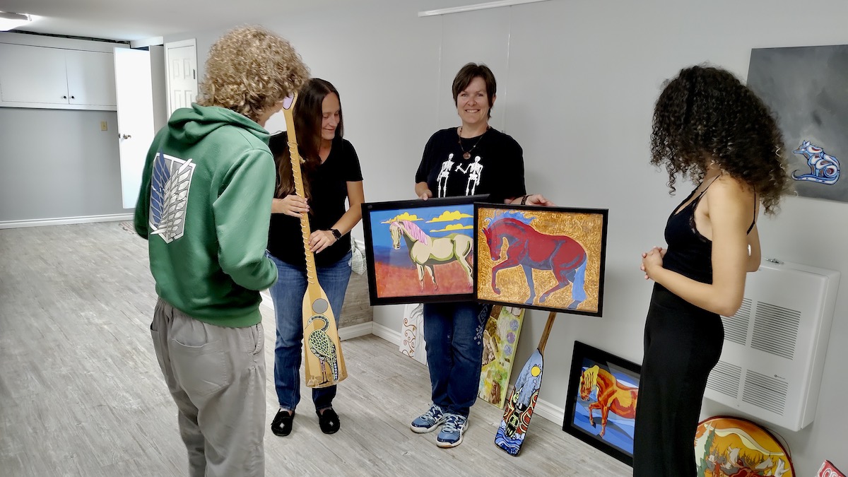 Borups Corners artist Leanne Nicholson prepares her work for next month’s annual fall arts exhibition at Dyment Recreation Hall, opening September 12, 2026.