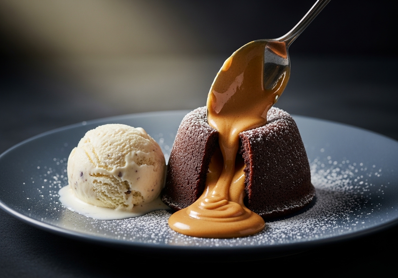 Molten Peanut Butter Chocolate Lava Cakes