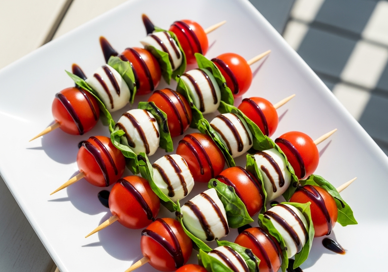 Caprese Skewers with Balsamic Glaze