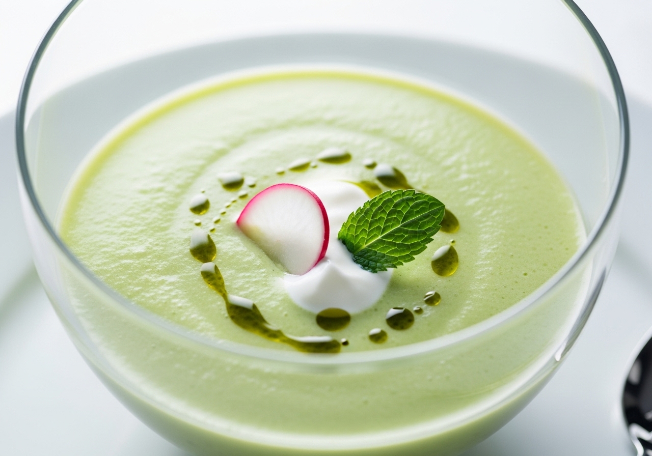 Chilled Cucumber, Avocado, and Mint Soup