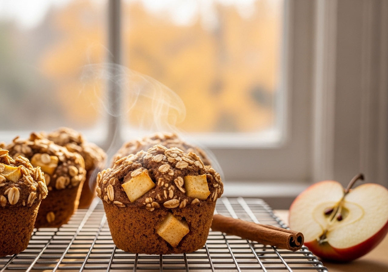Cozy Spiced Apple & Oat Muffins