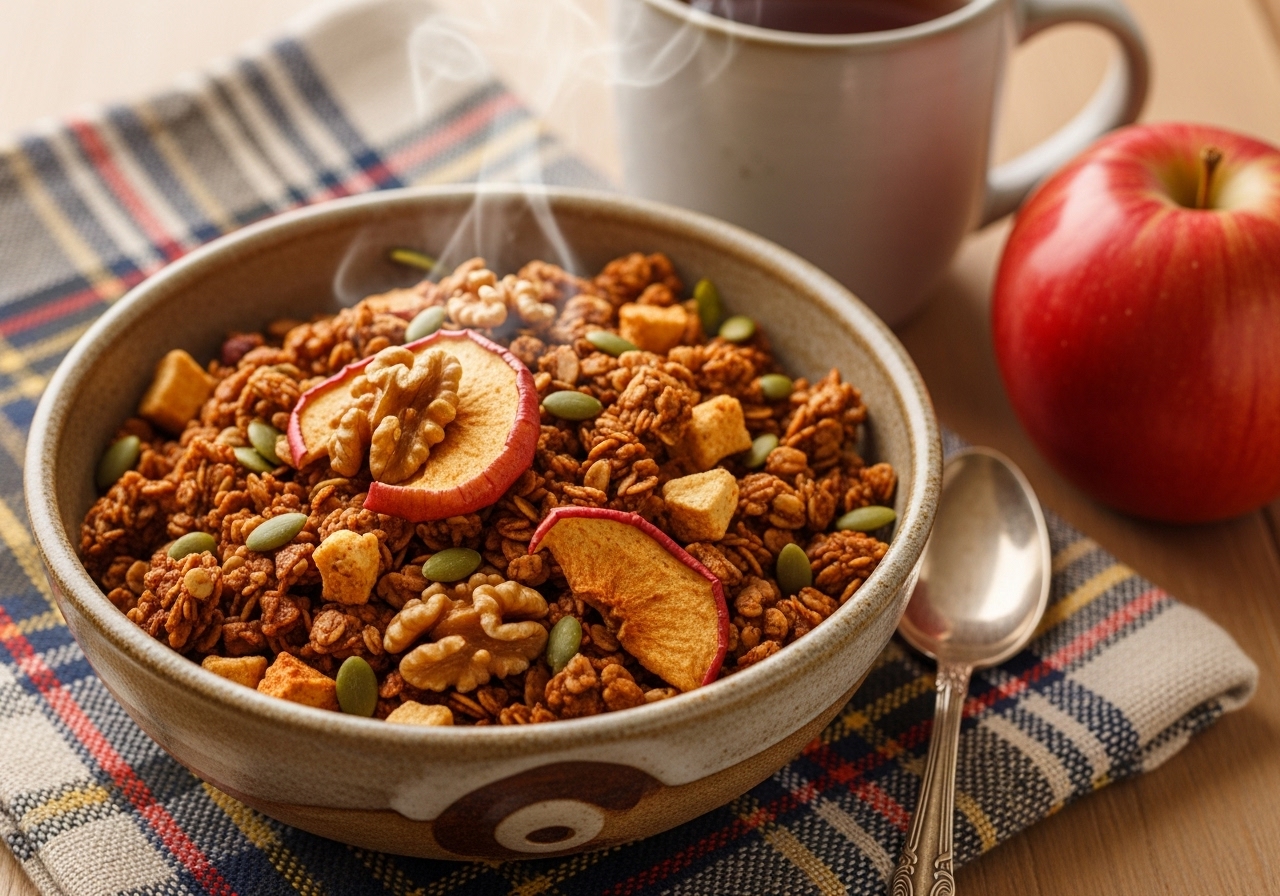 Autumnal Apple Cinnamon Pumpkin Seed Granola