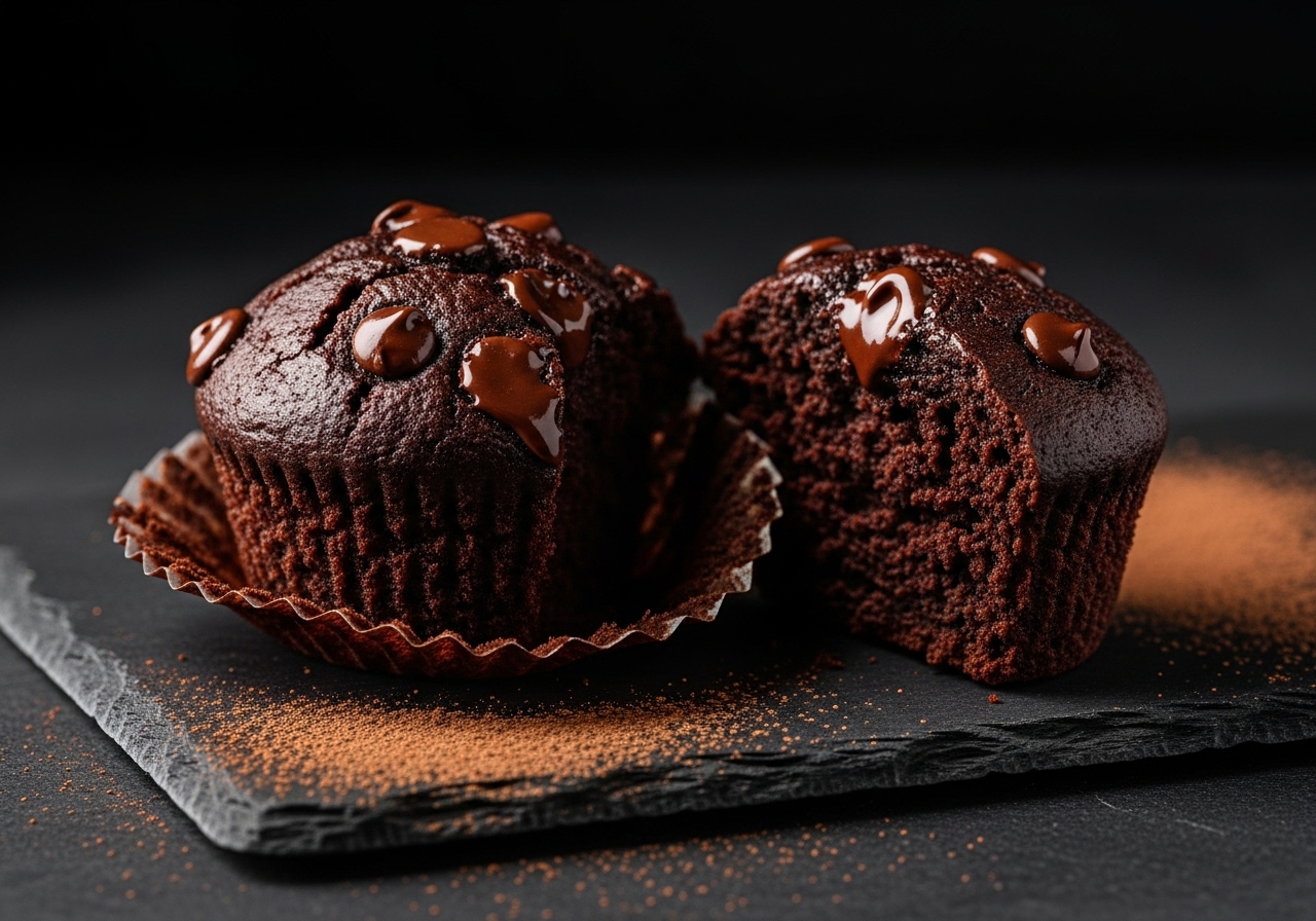 Decadent Double Chocolate Zucchini Muffins