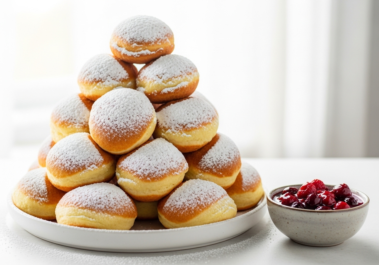 Bannock 'Beignets' with Spiced Berry Compote