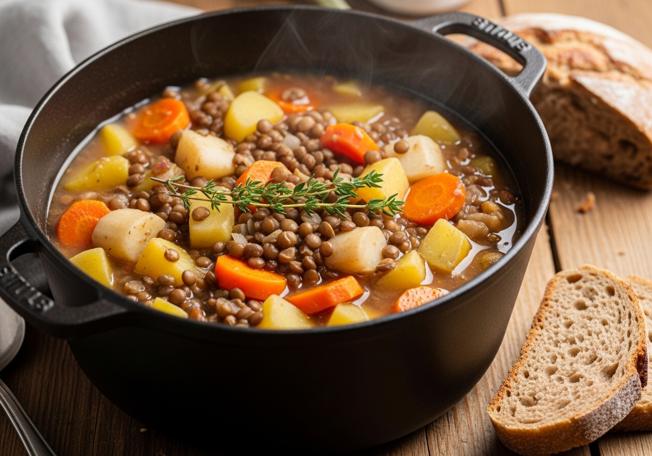 Hearty Root Vegetable and Lentil Stew