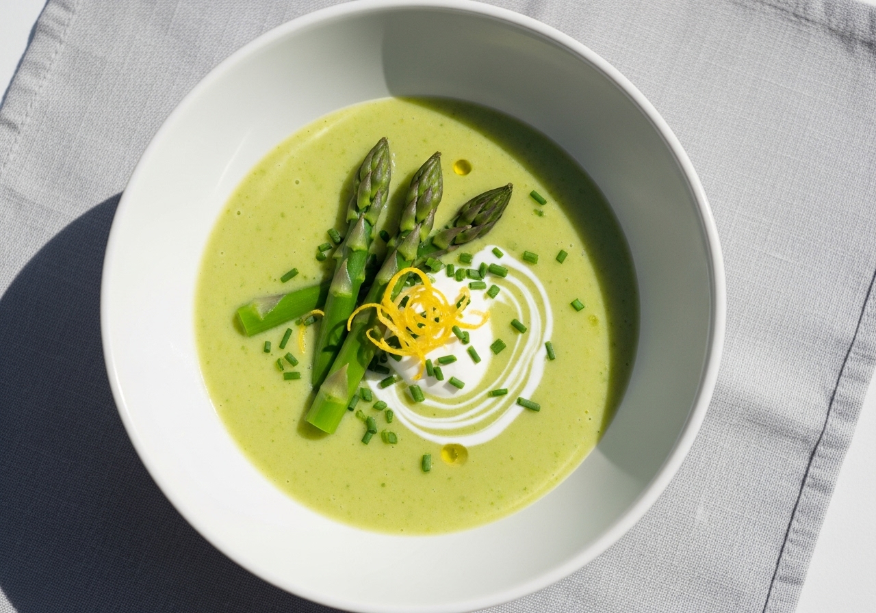 Vibrant Asparagus and Leek Soup with Lemon Zest