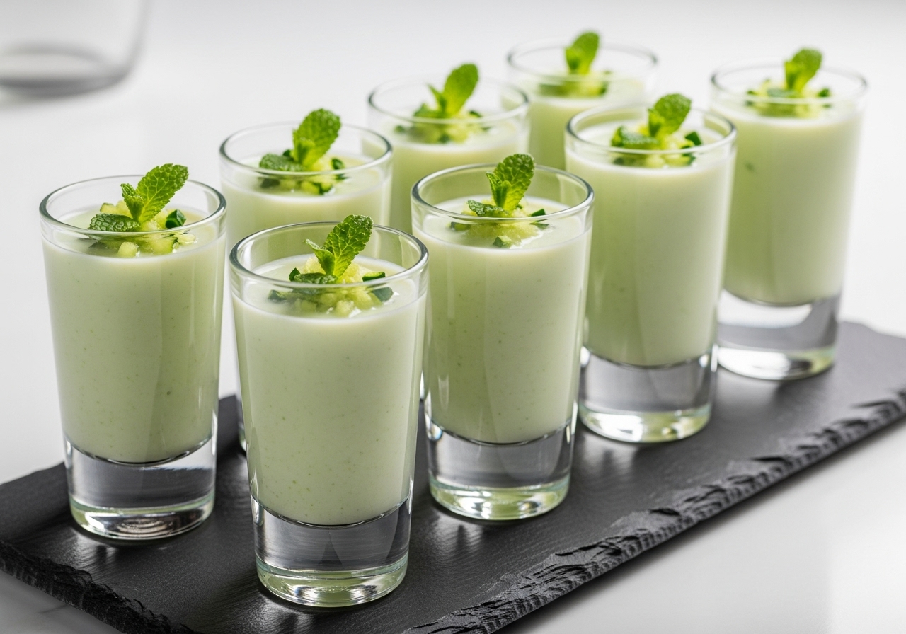 Chilled Cucumber and Mint Raita Shooters