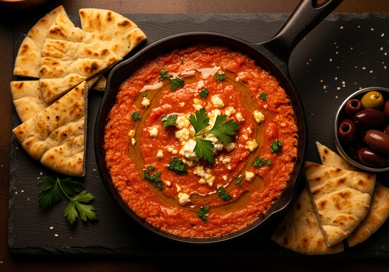 Cozy Roasted Red Pepper and Feta Dip