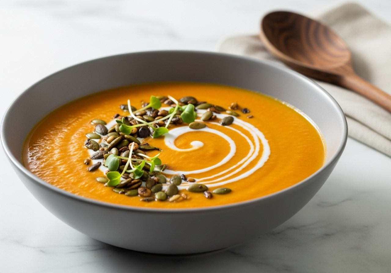 Creamy Roasted Carrot and Ginger Soup