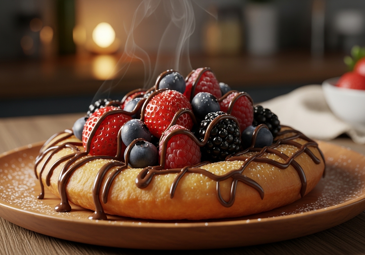 Decadent Dark Chocolate & Mixed Berry Fry Bread