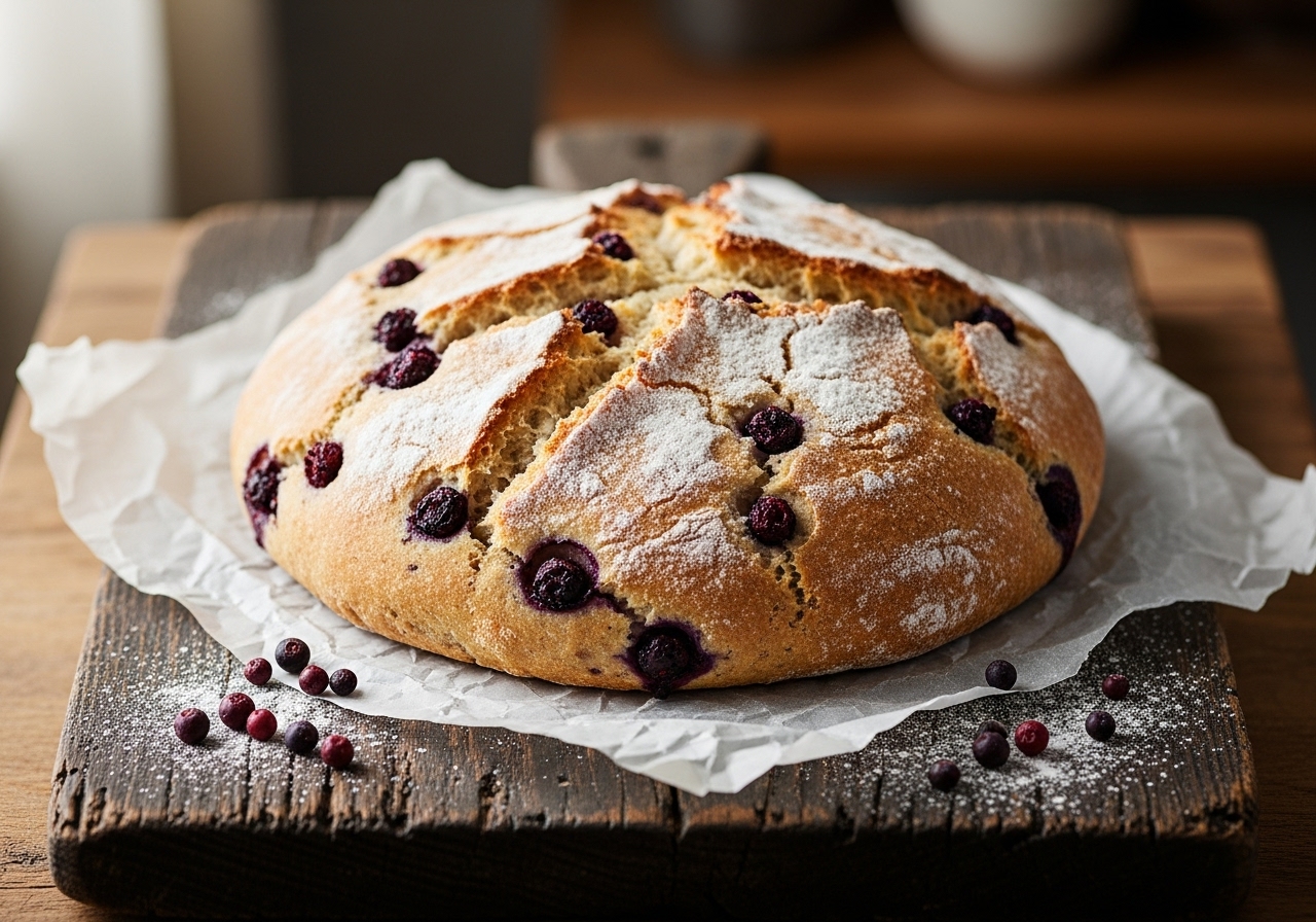Easy Baked Saskatoon Berry Bannock