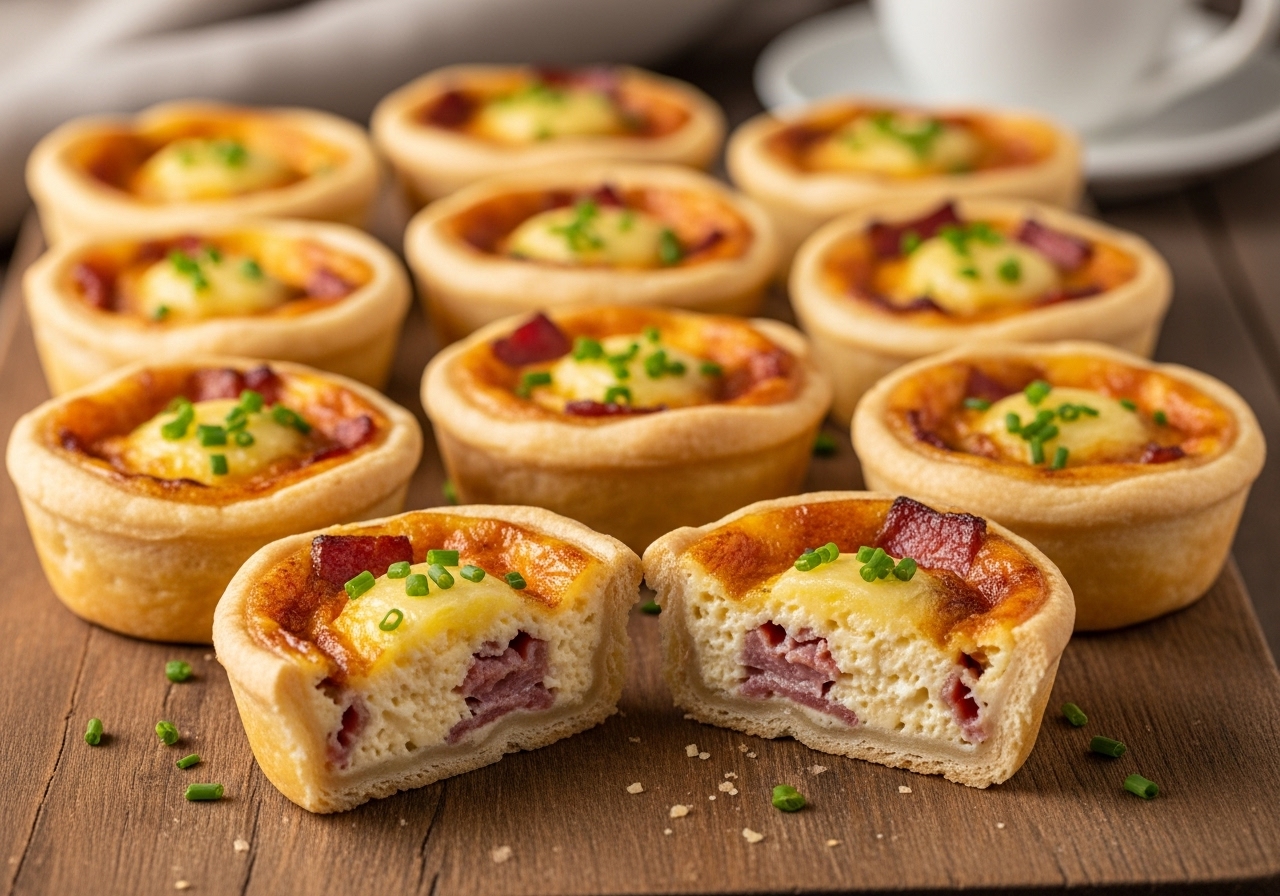 Mini Bacon and Gruyère Quiches