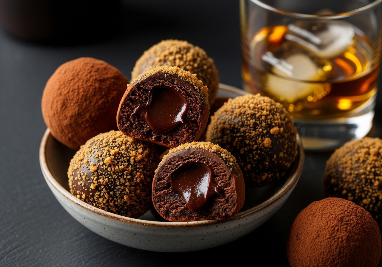 Fiery Dark Chocolate Gingerbread Truffles