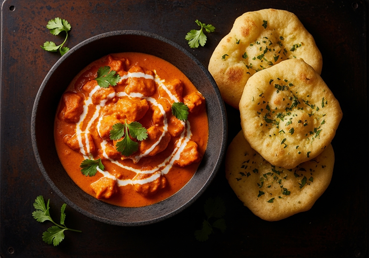Indian-Spiced Fry Bread with Butter Chicken