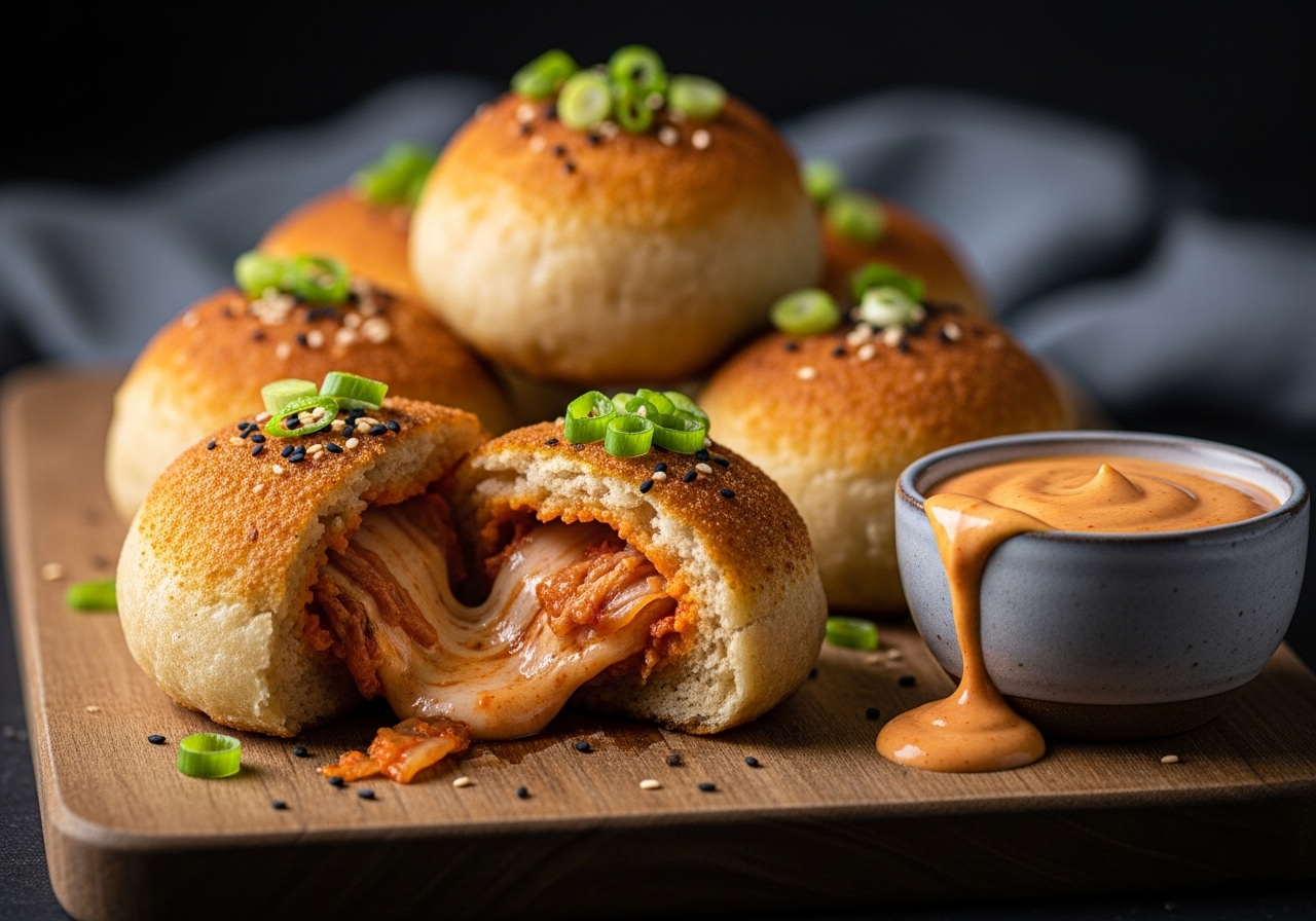 Kimchi & Cheese Stuffed Bannock Bombs