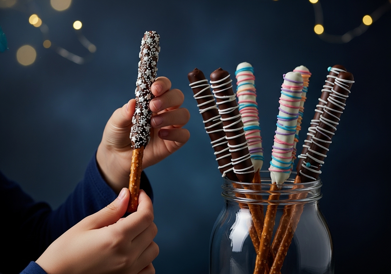 Magical Chocolate Pretzel Wands