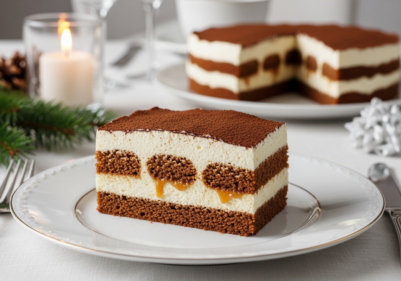 No-Bake Salted Caramel Gingerbread Tiramisu