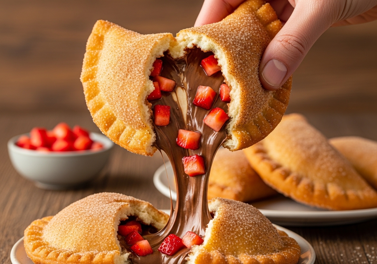 Nutella & Strawberry Stuffed Fry Bread Pockets