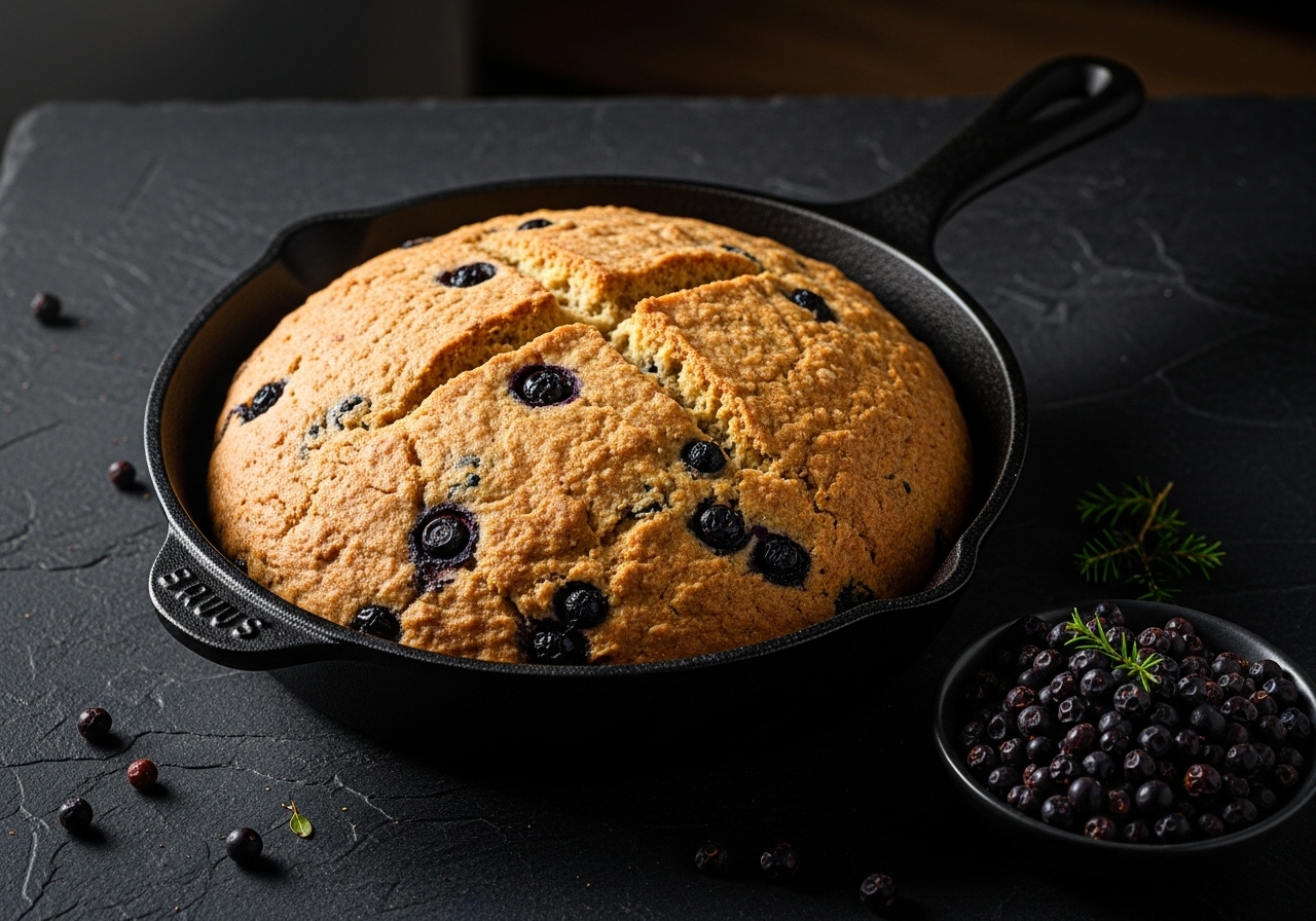 Rustic Wild Blueberry & Juniper Bannock Loaf