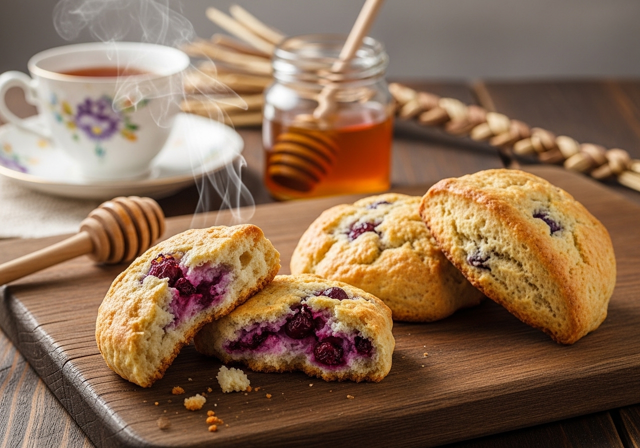 Saskatoon Berry & Sweetgrass Bannock Scones
