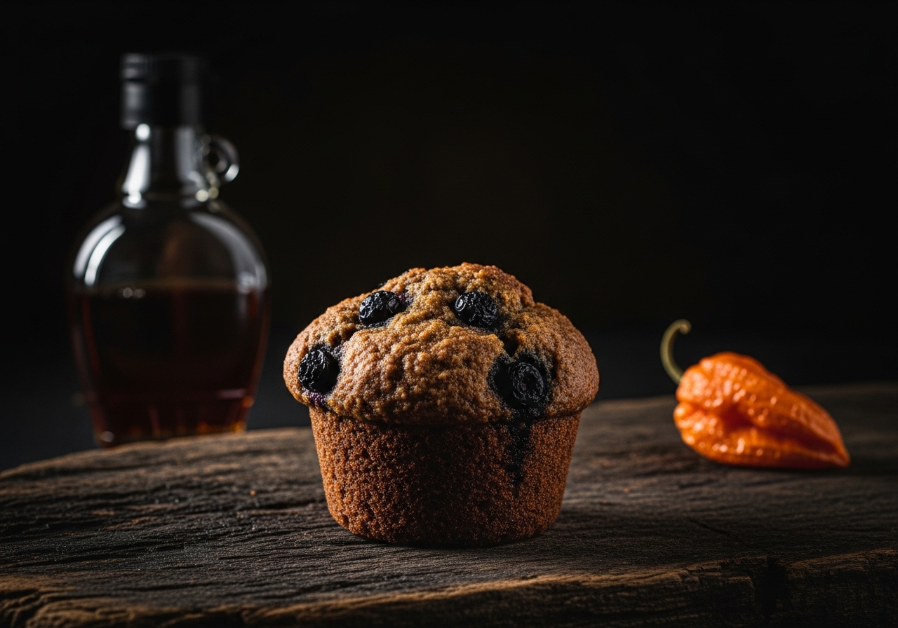 Smoky Maple & Wild Blueberry Ghost Pepper Muffins
