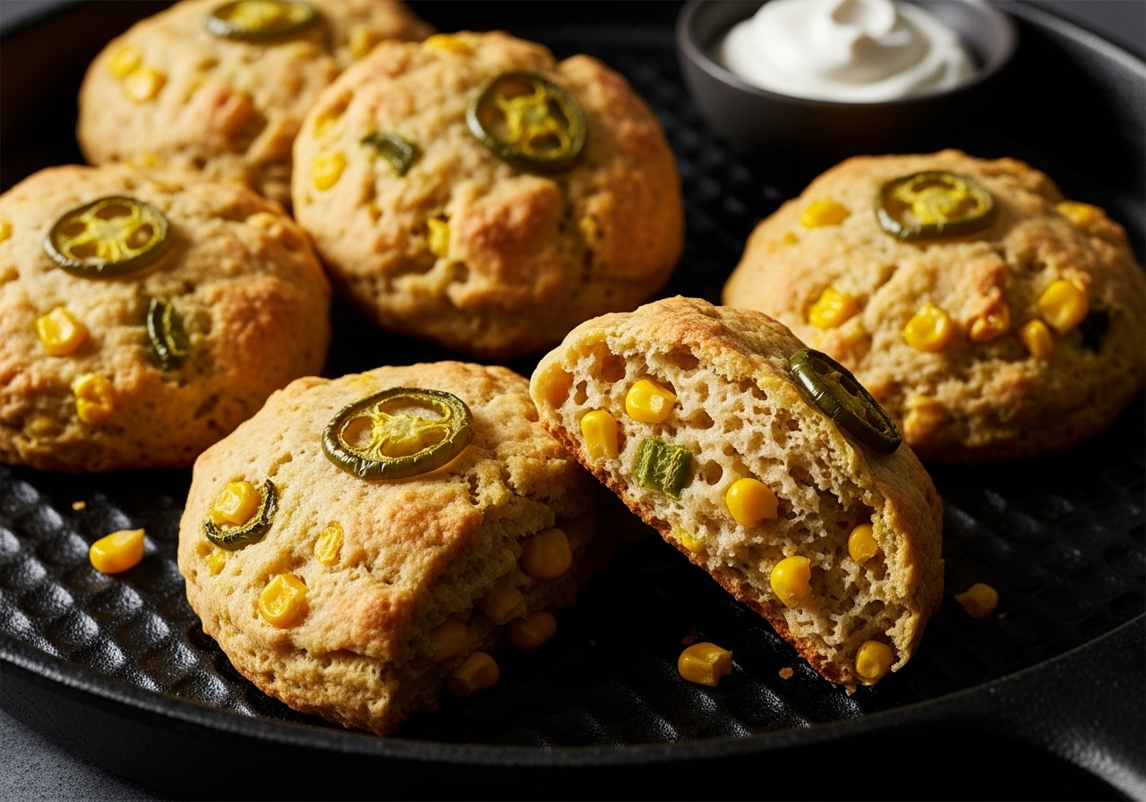 Spicy Jalapeño and Corn Bannock