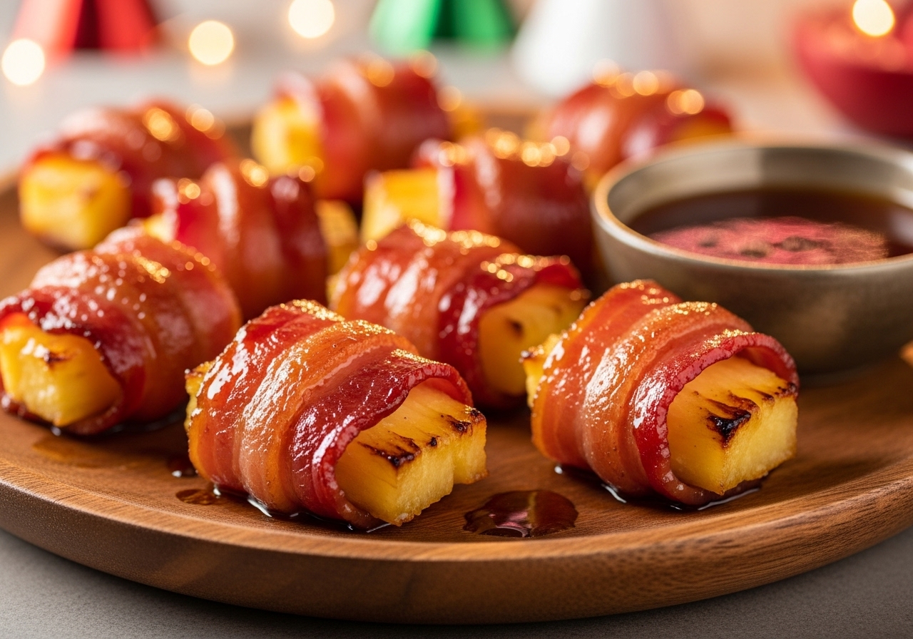 Sweet & Salty Bacon-Wrapped Pineapple Bites
