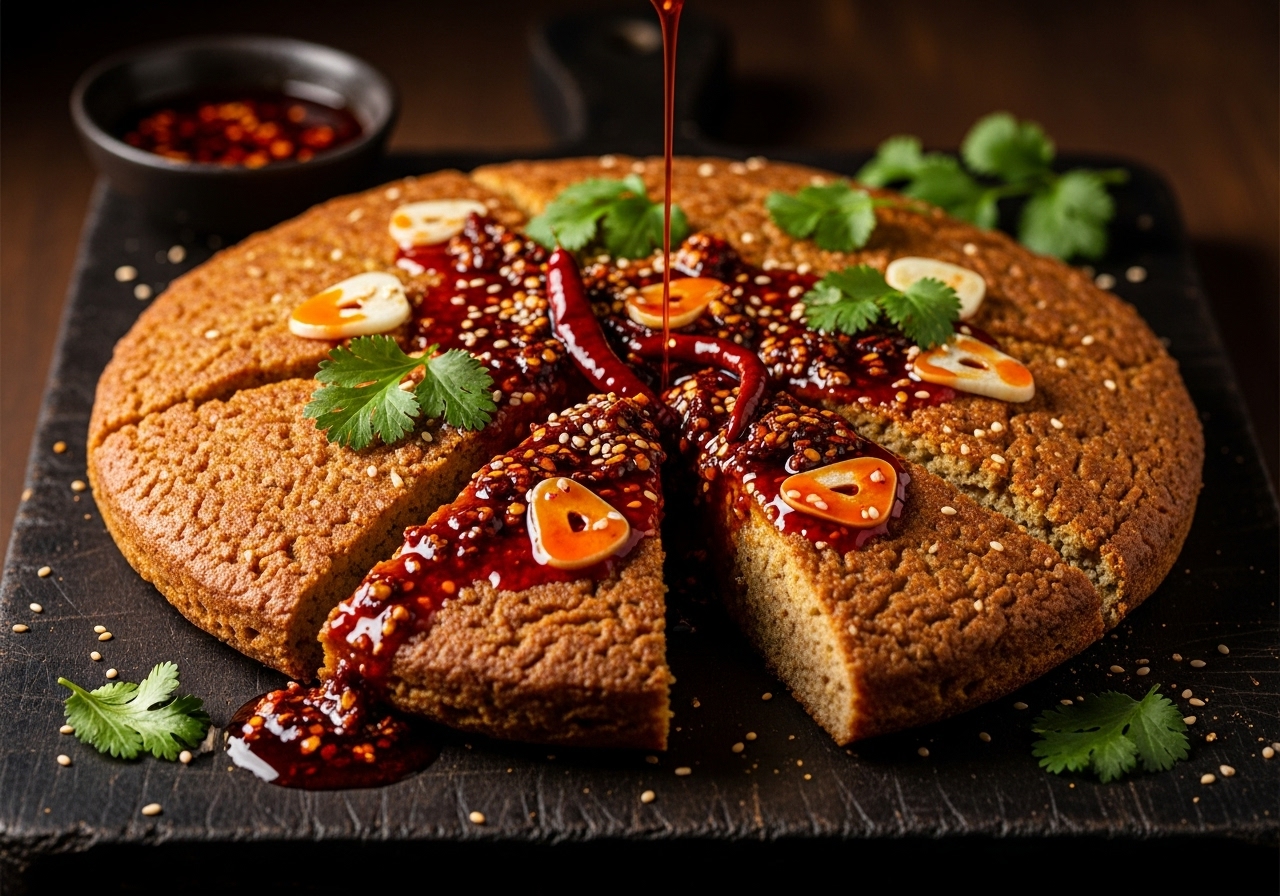 Szechuan Five-Spice Bannock with Chili Oil