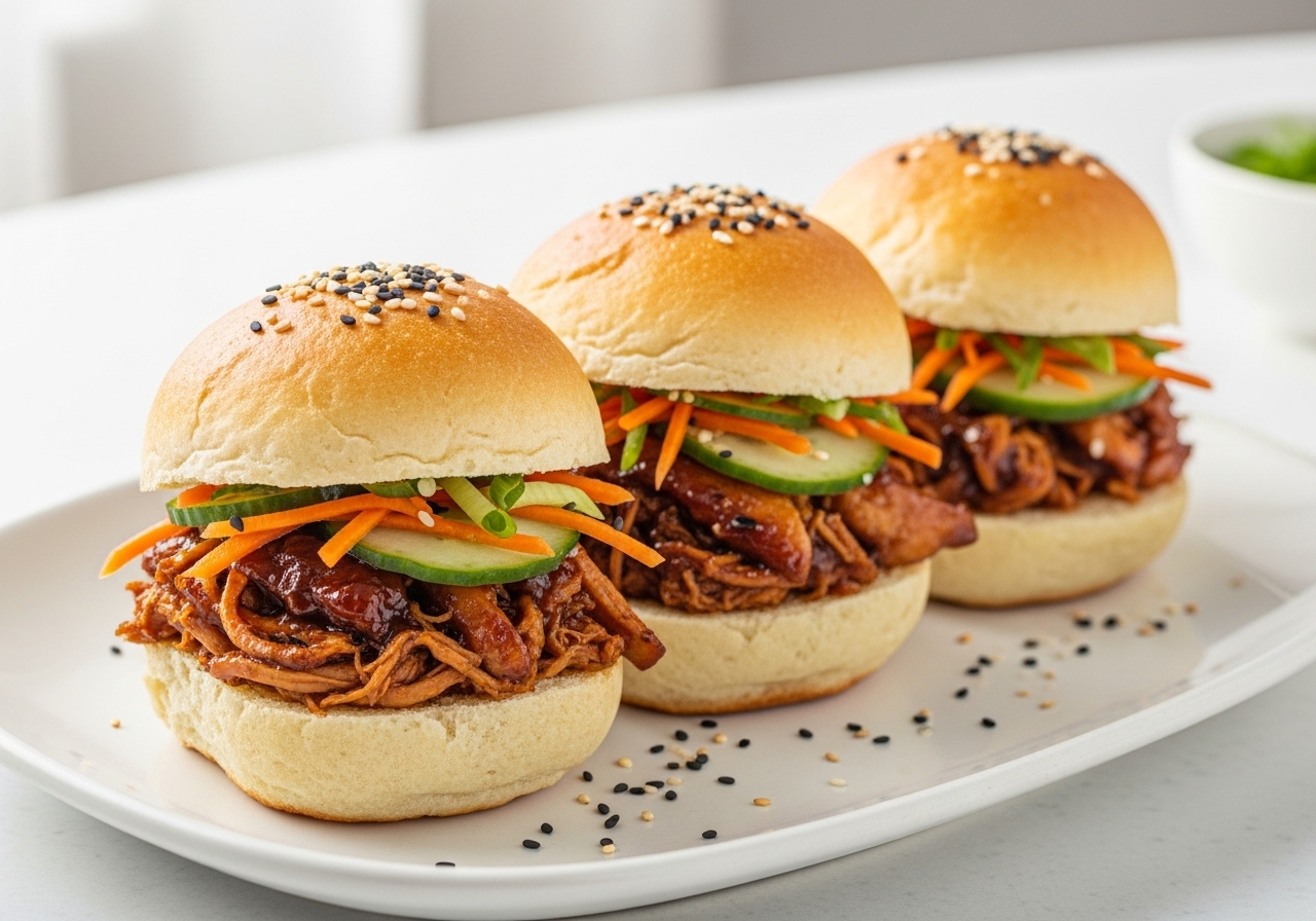 Teriyaki Pulled Chicken Bannock Sliders