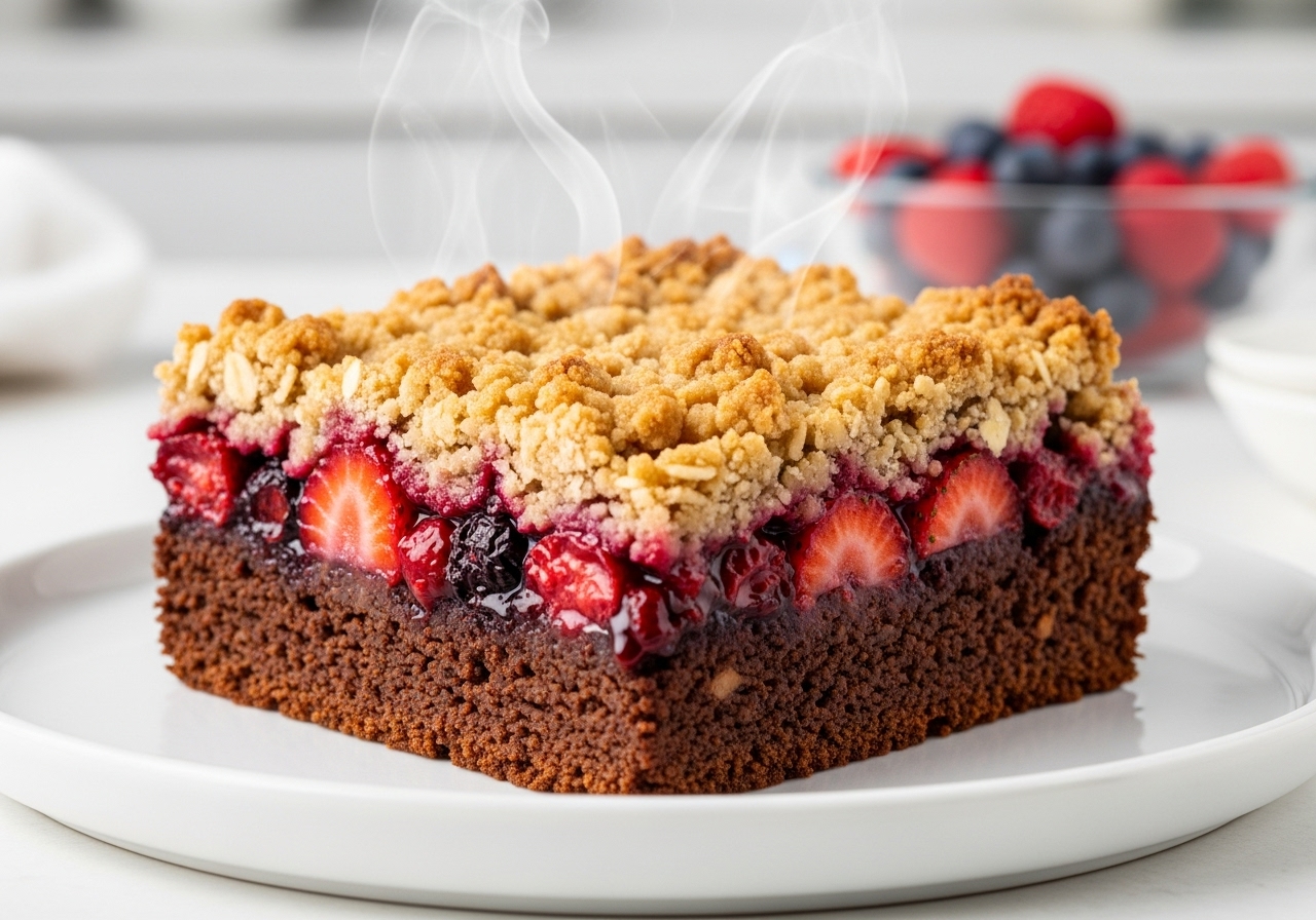 Triple Berry Crumble Brownies