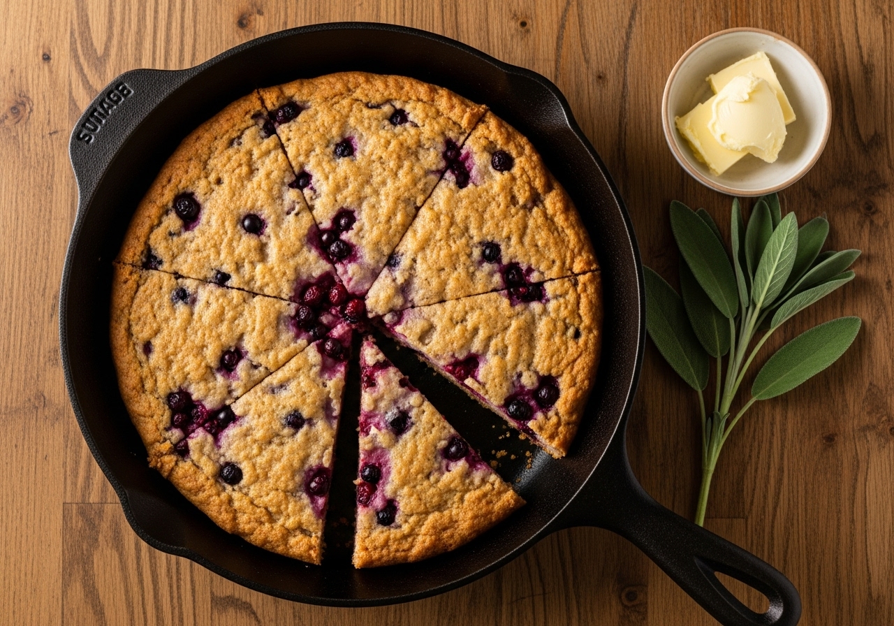 Wild Saskatoon Berry & Sage Bannock