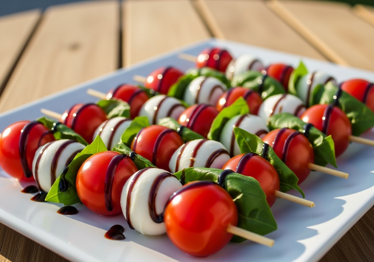 Zesty Caprese Skewers with Balsamic Glaze