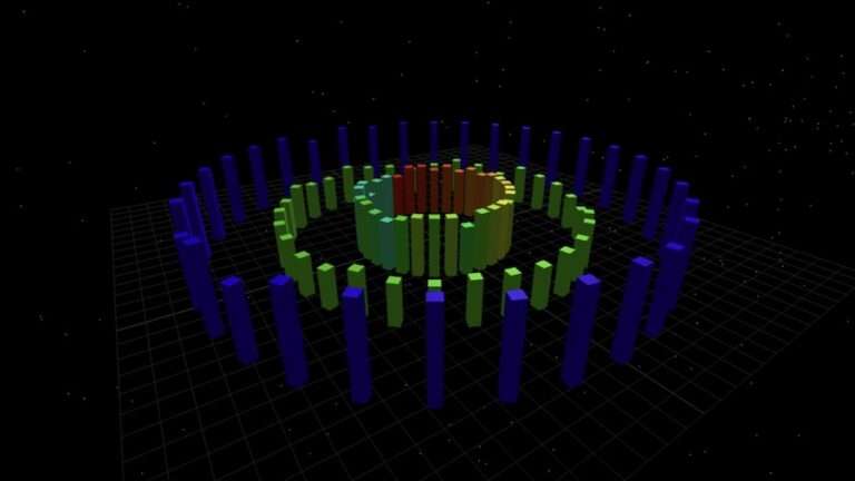 Learn how to make a 3D music visualizer developed using three.js. Bouncing equalizer bars, orbiting camera, and cosmic stars merge sound and art.