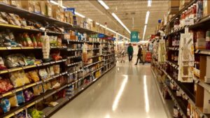 Aisle lights flicker like low-budget auroras. A cart drifts alone, existential, beneath a sky of suspended rollback signs. Somewhere between frozen peas and bulk ramen, time folds. The artist doesn't seek inspiration—they forage. The absurdity of price becomes performance. Meaning hides in markdowns. Surveillance watches, but never truly sees.