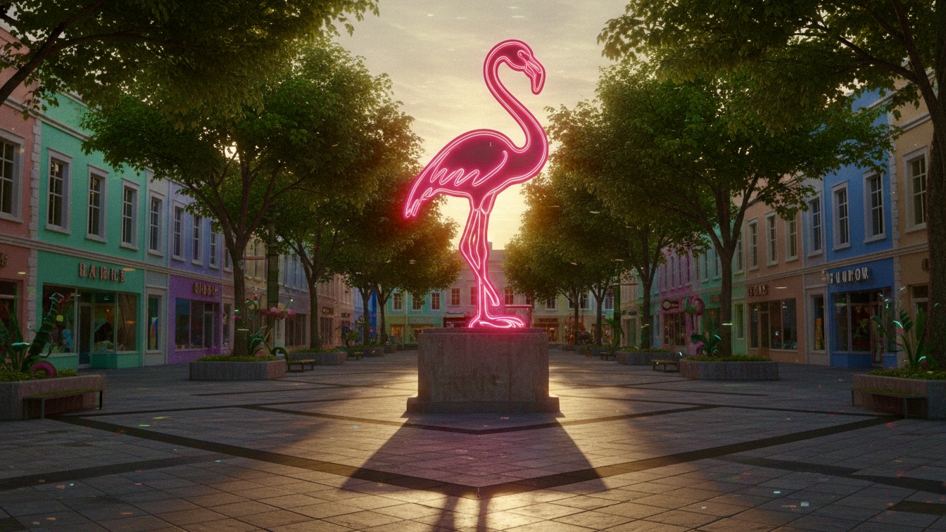 The Stolen Neon Flamingo