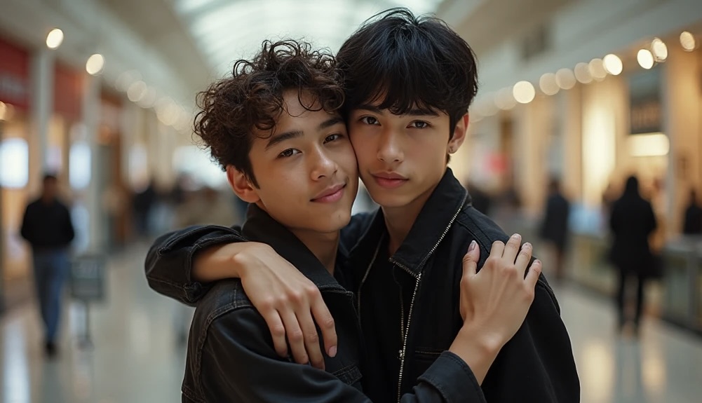 Two young men, Billie and Jamie, sharing a quiet, intimate moment in a cluttered living room.