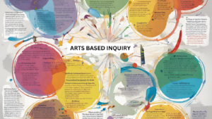 Arts-based inquiry is like a fun and creative way of learning. It's when your teachers use art, like drawing, painting, music, or even dancing, to help you understand and explore different topics. So, you're not just reading from a textbook or listening to a teacher talk; you're using art to learn.